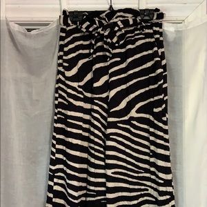High Waisted Zebra Print Wide Leg Pants